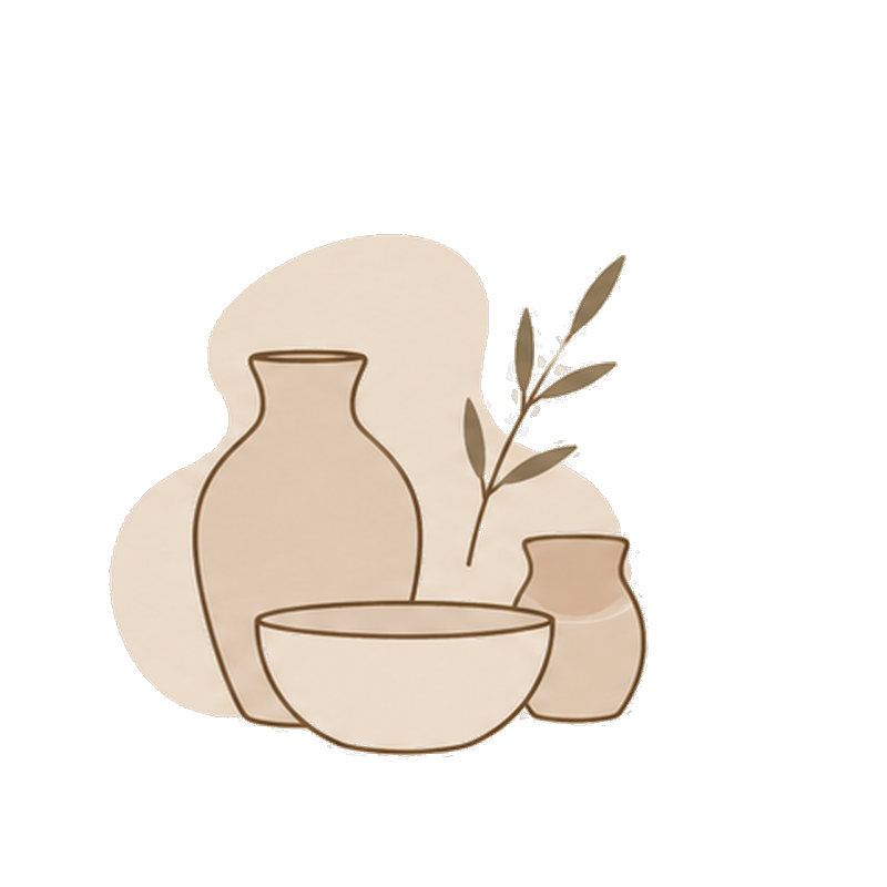 Illustration de pièces en céramique pour une sortie en famille