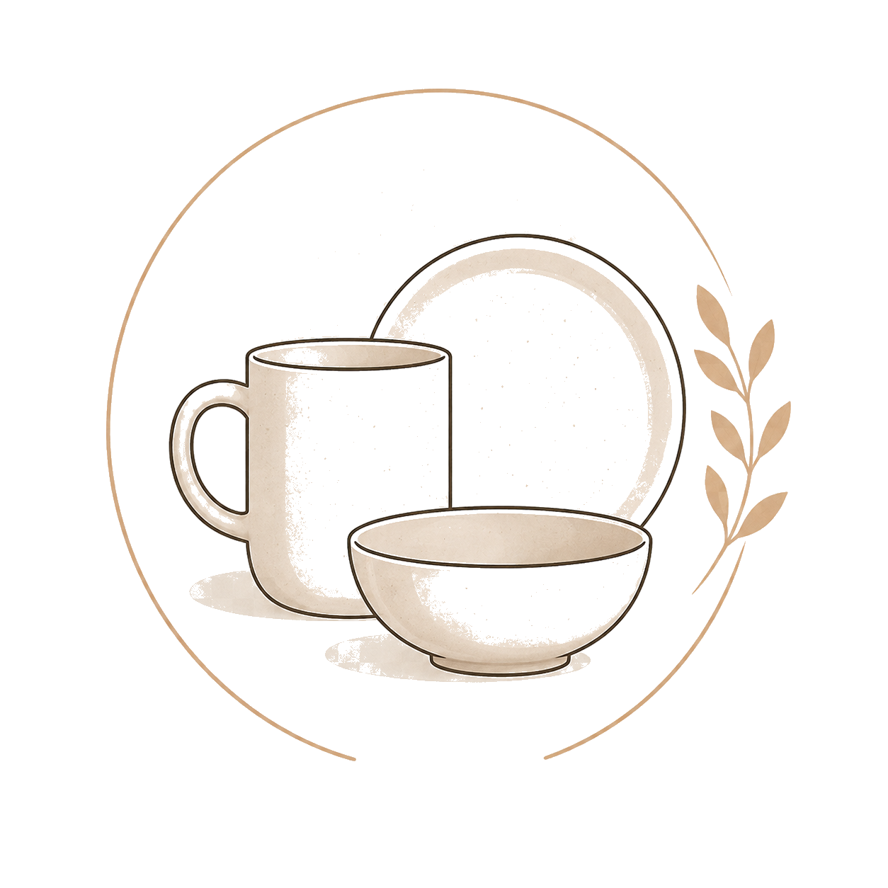 Tasse, bol et assiette en céramique à choisir