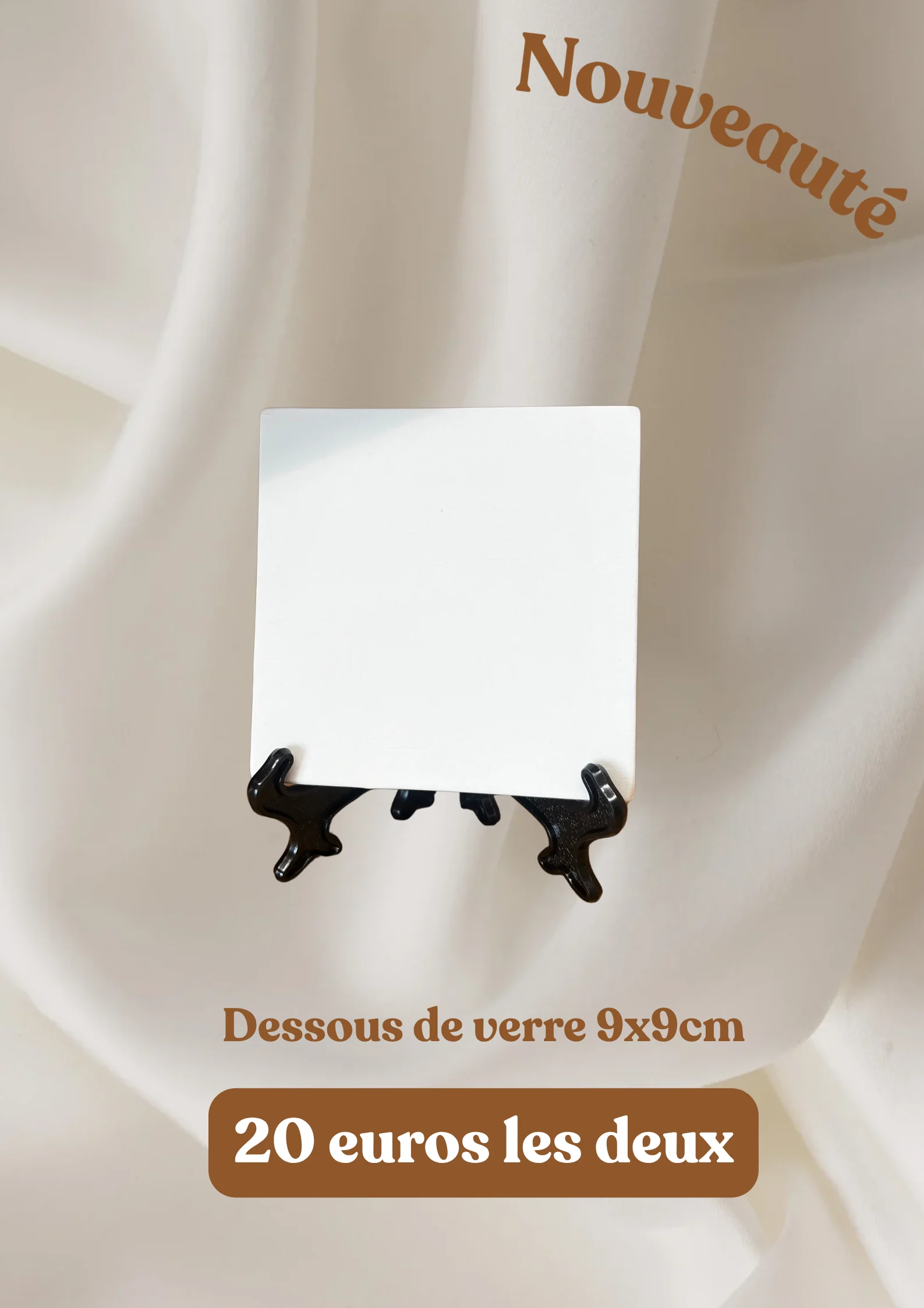 Dessous de verre 9x9 cm - 20 euros les deux